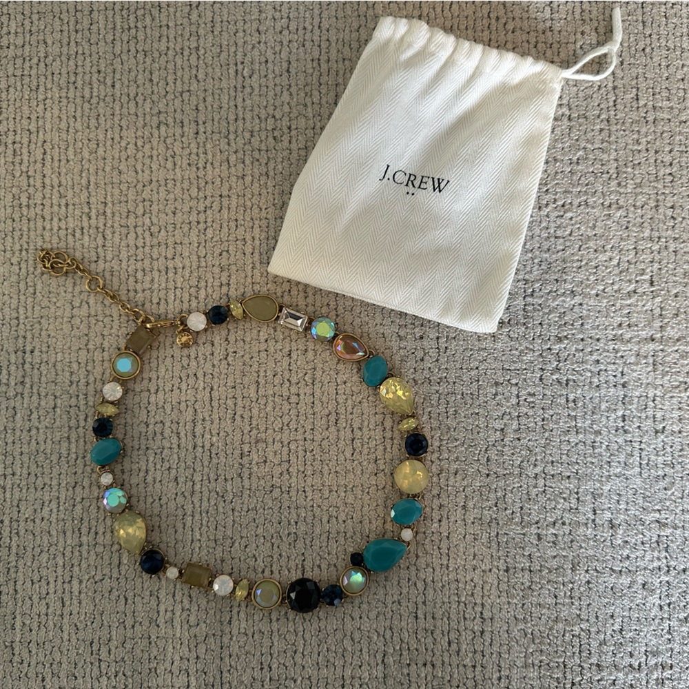 J. Crew Multicolor Beaded Necklace with Pouch